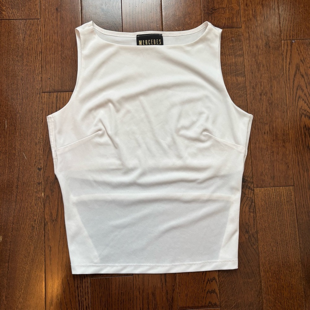 Vintage White Backless Top